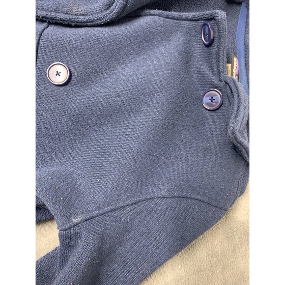 Patagonia Women's Med Navy Blue Double Breasted lined Jacket Cozy Warm Casual - Picture 13 of 15